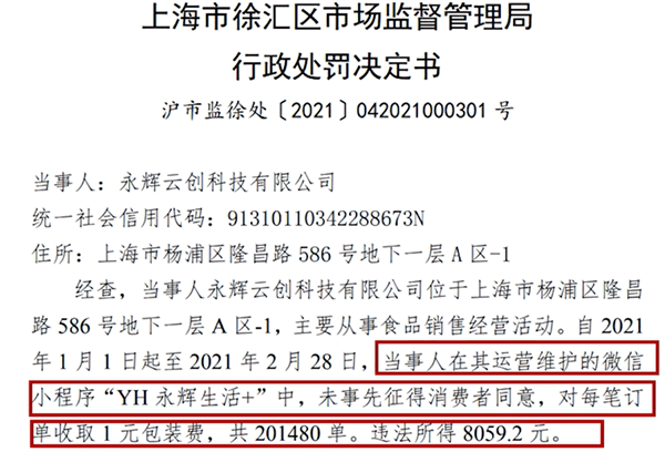 永辉违规收取1元包装费被罚-永辉违规收取1元包装费被罚巴巴cry?bye?